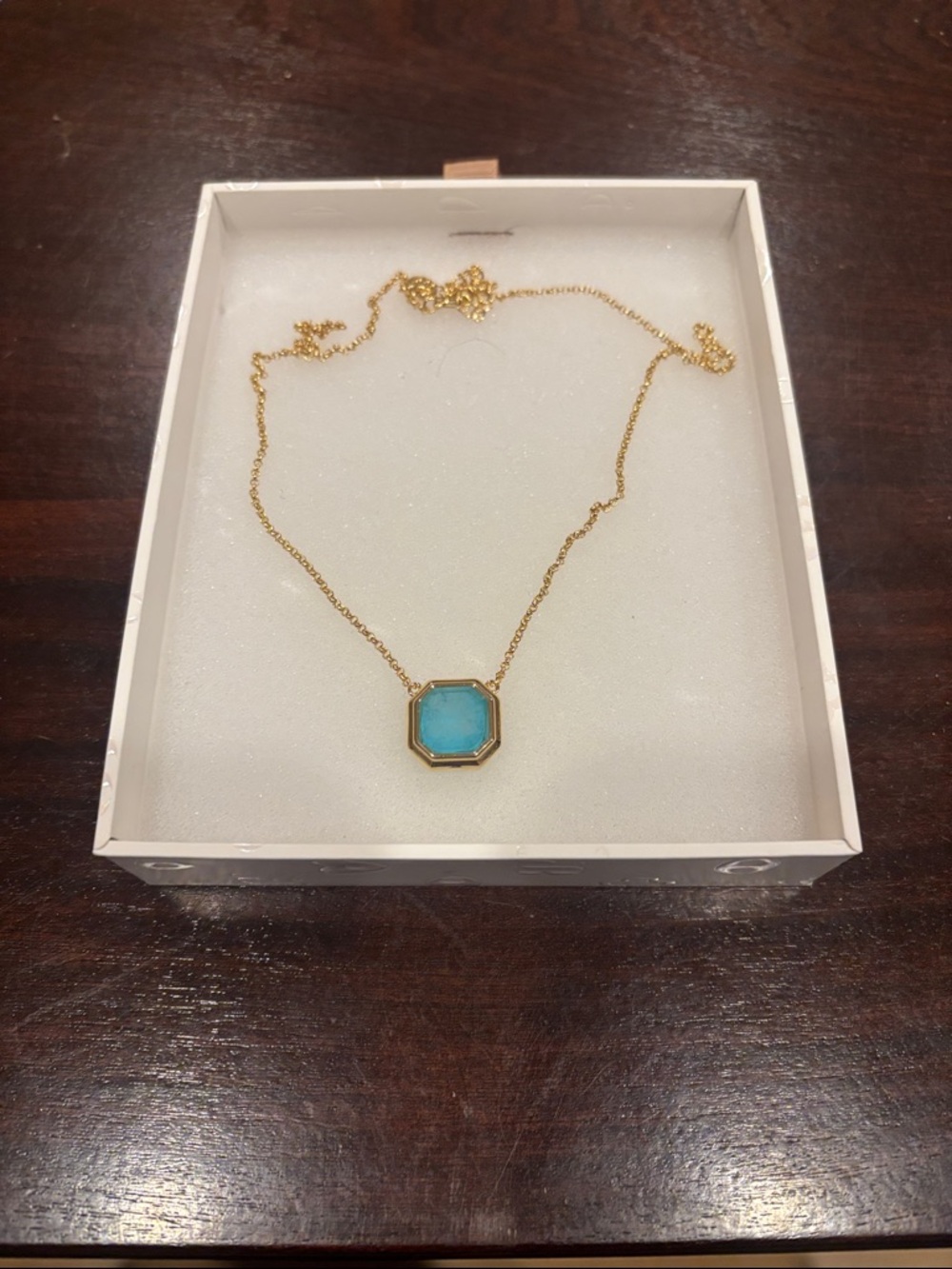 Aqua Blue Quartz on Gold